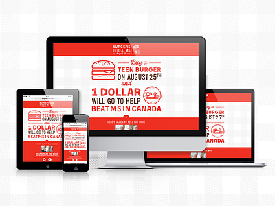 A&W - Burgers to Beat MS Website animation burgers canada canadian charity gif homepage type ui ux website