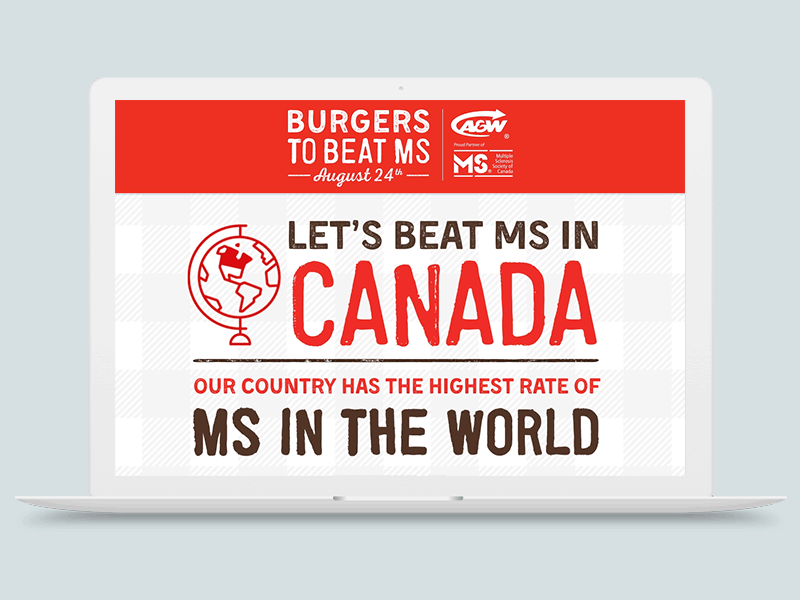 Burgers To Beat MS animation burgers canada canadian charity gif homepage type ui ux website