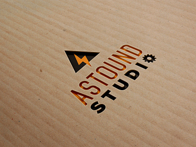 Astound Studio Logo cut out astound branding cut design laser logo mark studio typography