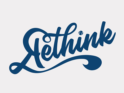 Rethink Baseball Logo branding design hand lettering illustration logo retro script type typography