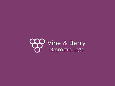 Vine & Berry: Geometric Logo - Day 17 50dailylogochallenge brand design branding branding design dailylogo dailylogochallenge design geometric design geometric logo geometric logos graphic design logo logo design logo for sale logo mark minimal minimalism wine wine branding wine logo