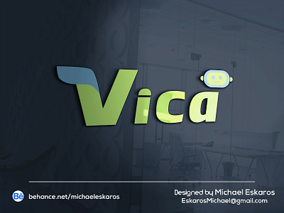 Vica Logo Second Proposal adobe photoshop assistant branding chat bot computer design graphic design illustration intelligent logo typography valeo