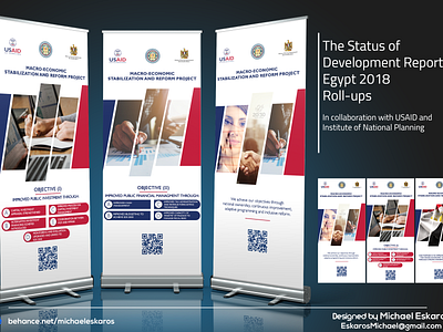 Development Status in Egypt Roll ups adobe photoshop advertisements branding design egypt event event branding events graphic design illustration logo report rollup usaid