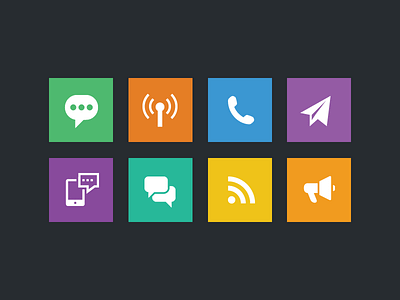 Icons chat communication design flat icons ui ux