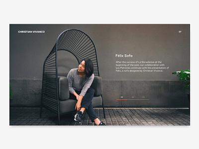 Felix Sofa concept furniture landing page minimal product ui web
