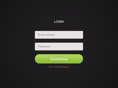 Login form account button form login register ui ux