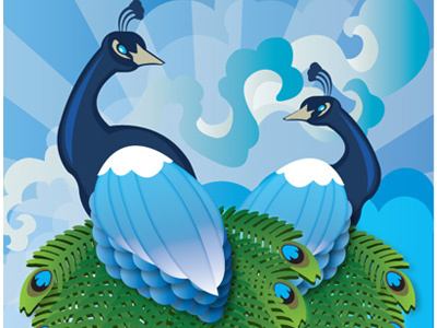 Peacocking freelance graphic design illustration illustrator cs5 organic spring
