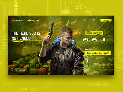 Cyberpunk Website Landing Page UI Design