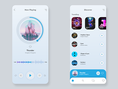 Music Player App - UI Design adobe xd app design icon minimal music music app music player ui ui ux ui design ux