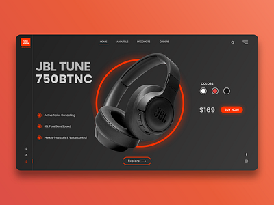 JBL Website Landing Page UI Design adobe xd design landing page minimal ui ui ux ui design ux web website