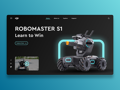 Robomaster S1 Website Landing Page UI Design Concept adobe xd design landing page minimal ui ui ux ui design ux web website