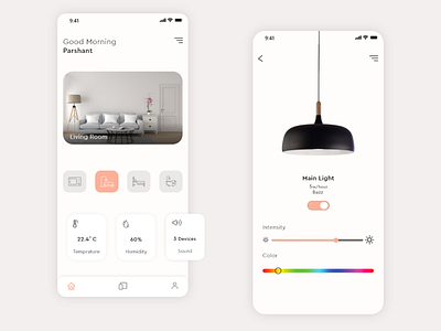 Smart Home App - UI Design Concept adobe xd app design icon minimal ui ui ux ui design ux web