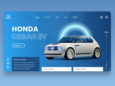 Honda Website | Concept UI UX Design adobe xd design landing page minimal ui ui ux ui design ux web website