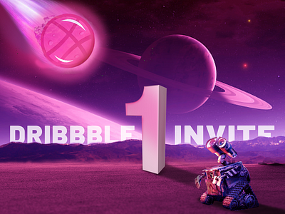 Dribbble Invite Giveaway design dribbble dribble invite illustration minimal vector