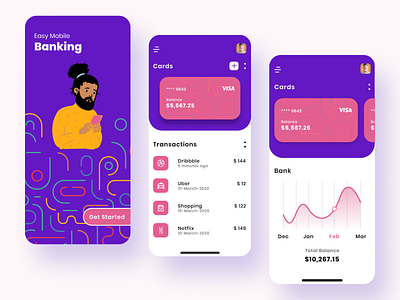 Payment App | UI Design bank banking banking app finance finance app minimal mobile app