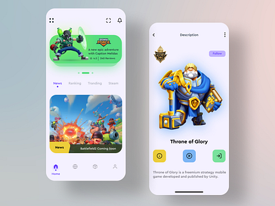 Game Streaming App adobe xd app character clean design game game app game ui gamestore gaming graphic design illustraion interfacedesign minimal mobile app mobile app design mobile ui ui ui design video game