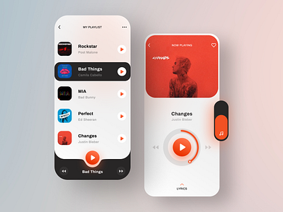 Music Player App UI Concept app app design appui design interface minimal mobile music music app music player songs ui ui design uidesign uiux