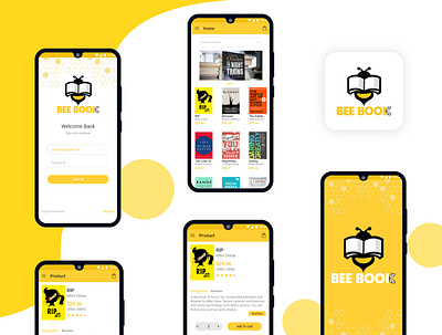 Bee Book App adobe xd app design icon logo minimal ui ui ux ui design ux