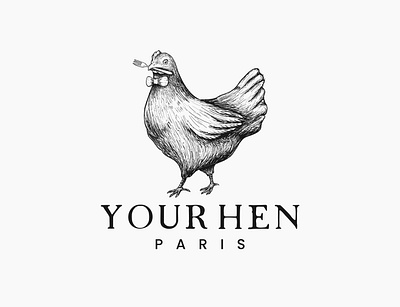 Hen Hand Drawn Logo branding classic design drawing graphic design handdrawn hen illustration logo premium unique vector vintage