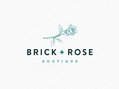 Brickrose boutique logo branding design logo modern rose