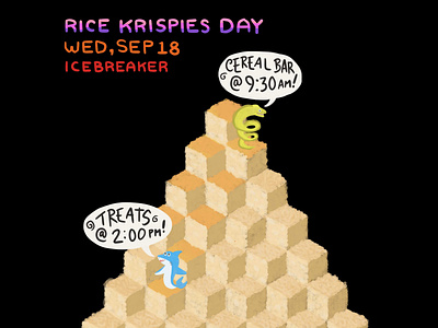 Rice Krispies Day art event flyer illustration poster