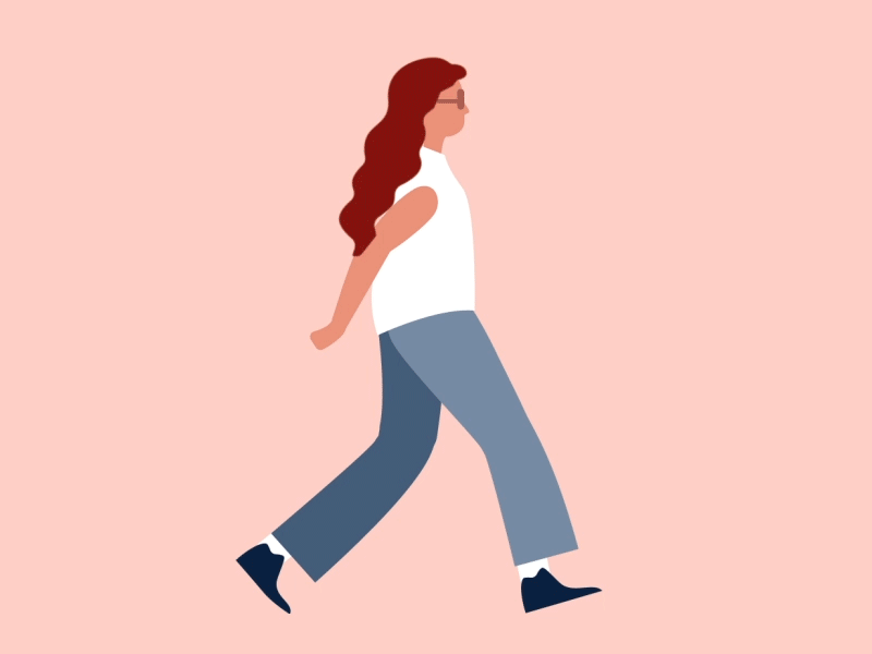 Lady Walking motion graphic vector animation