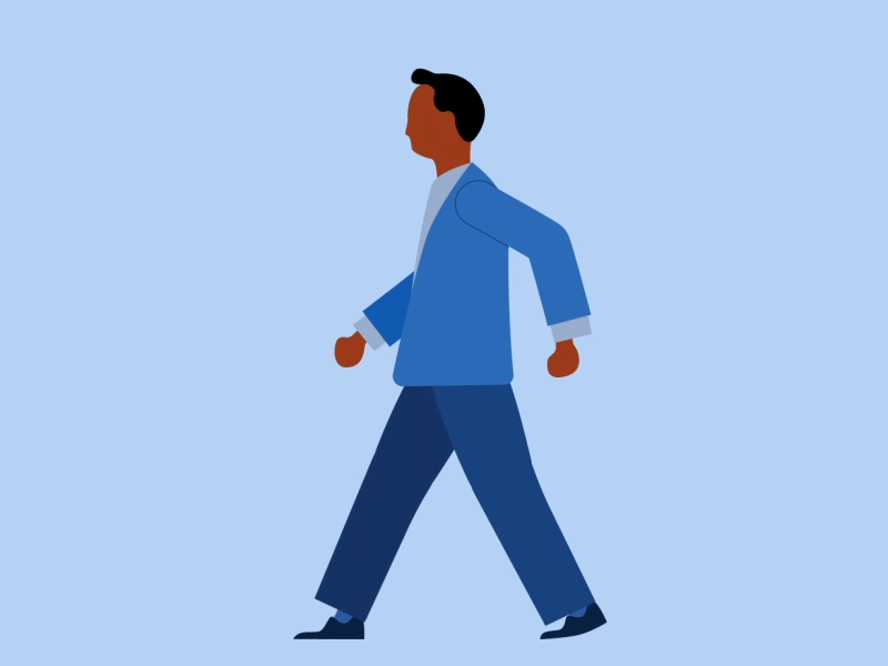 Business Man Walking motion graphic vector animation