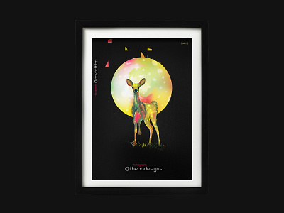 Abstract Deer Wall Painting