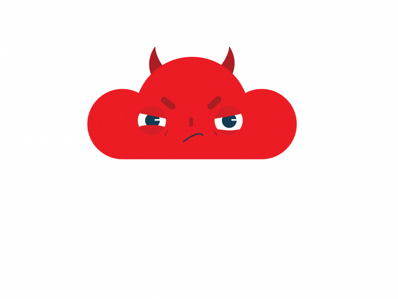 Angry cloud animation character