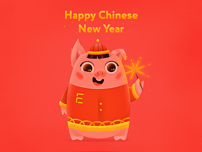 Happy Chinese New Year @coolpink character china china new year chinese chinese character illustration new year pig piggy