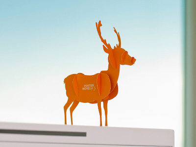 Festive Deer 3d animal blue christmas deer orange xmas