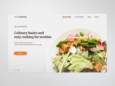 Culinary basics / Landing page hero section landing page design typography ui web webdesign