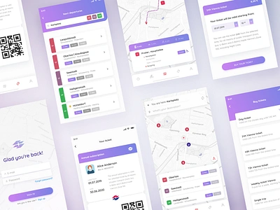 Vienna public transport app / redesign concept #2 app app design components map maps mobility navigation app public transport schedule ticket transport travel ui