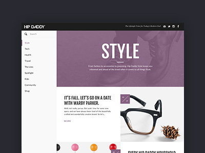 Hip Daddy Style Page branding design layout responsive typography web design