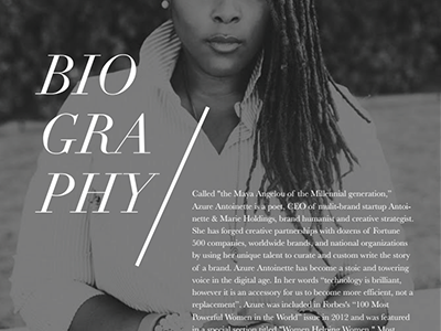 Biography branding design didot editorial design print serif type typography