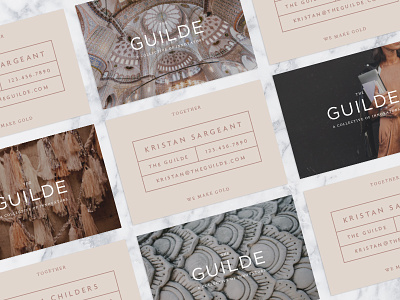 The Guilde Business Cards branding design identity design layout pastel print typography