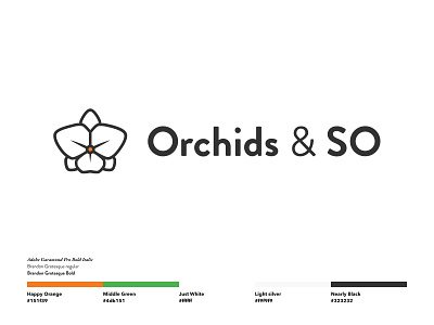 Orchids & So branding design e commerce flat design flower icon illustration logo typography ui vector