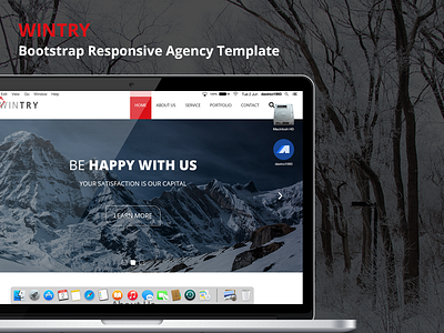 WINTRY - Bootstrap Responsive Agency Template ( Free PSD ) agency onepage responsive ui design