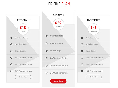 Pricing Table Design For AppiE