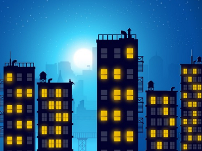 Me and Moon - illustration graphicdesign illustration lanscape night vector