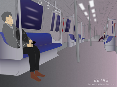 The last train. graphicdesign illustration ilustrator night train vector