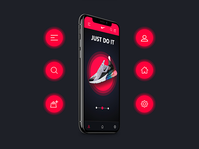 Nike App app app design application branding design icon icons logo nike nike air max nike app typography ui ux vector