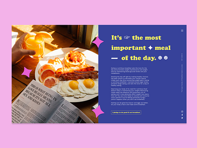 Super Society of Breakfast Eaters Website UI breakfast design food website graphic design typography ui ux webdesign