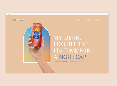 Website for NghtCap Canned Cocktail alcoholbranding branding design drink foodandbeverage graphic design typography ui webdesign website website design