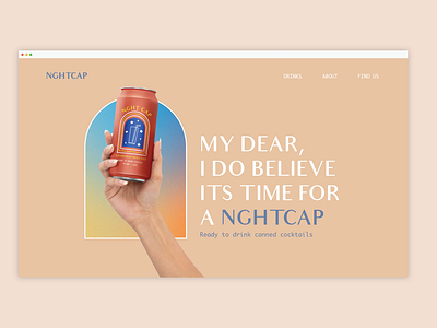 Website for NghtCap Canned Cocktail