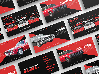 Muscle Car Madness - Car Evolution branding cars design graphic design typography ui ux ui webdesign