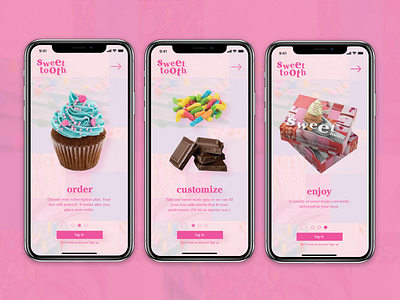 Sweet Tooth App app app design branding design graphic design logo subscription subscriptionbox typography ui ux