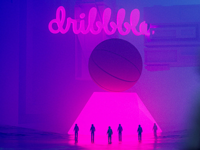 dribbble goes retro dribbble neon light retro vintage