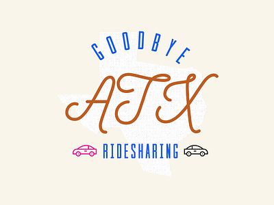 SAY NO TO CABS atx austin goodbye icons illustrator lyft prop1 ridesharing texas uber