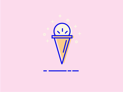 ice-cream icon blue design dessert food ice cream icon illustration illustrator layering outline pink vector